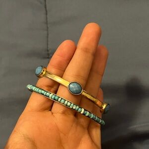 Blue and Gold Bangle Set